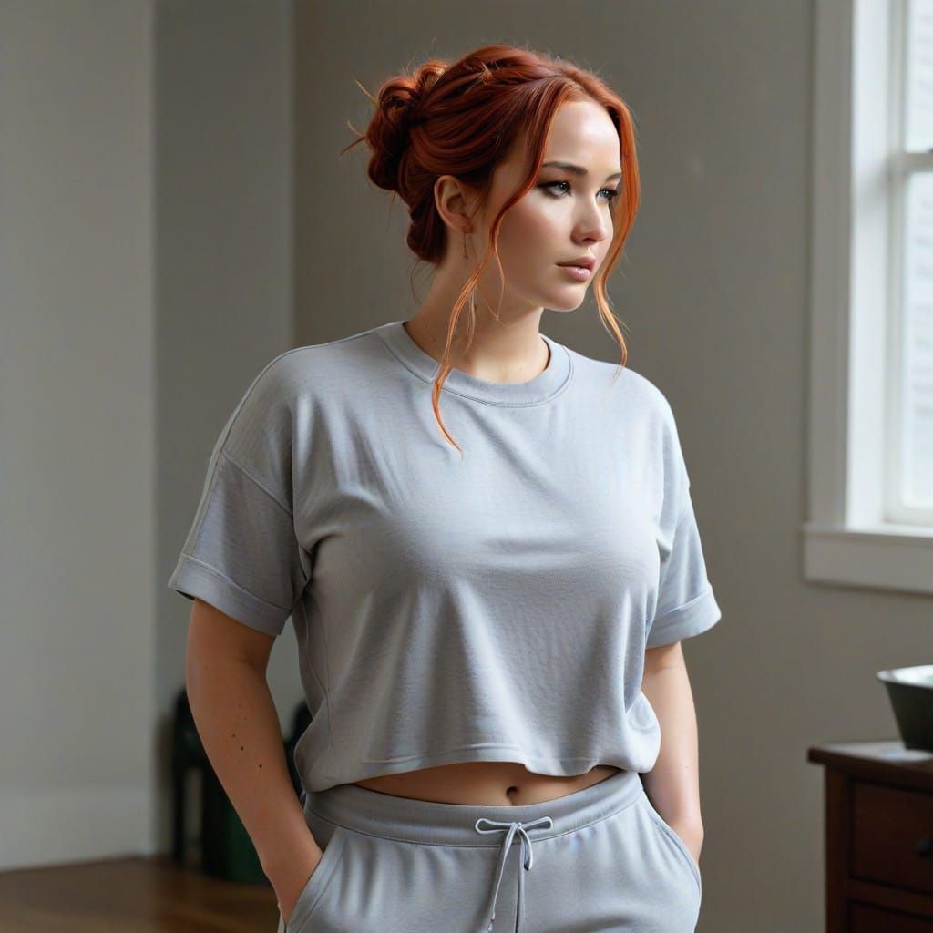 Jennifer Lawrence in Casual Sunday Attire