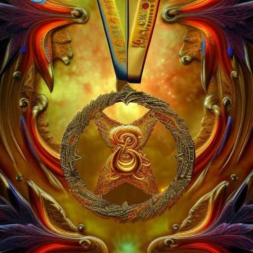 Golden Victory Medal in Romantic Fantasy Style