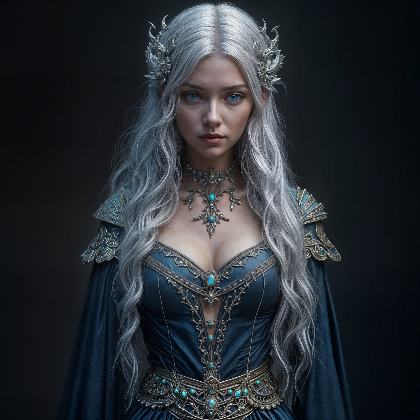 Medieval Fantasy Maiden in Dark Fantasy Style