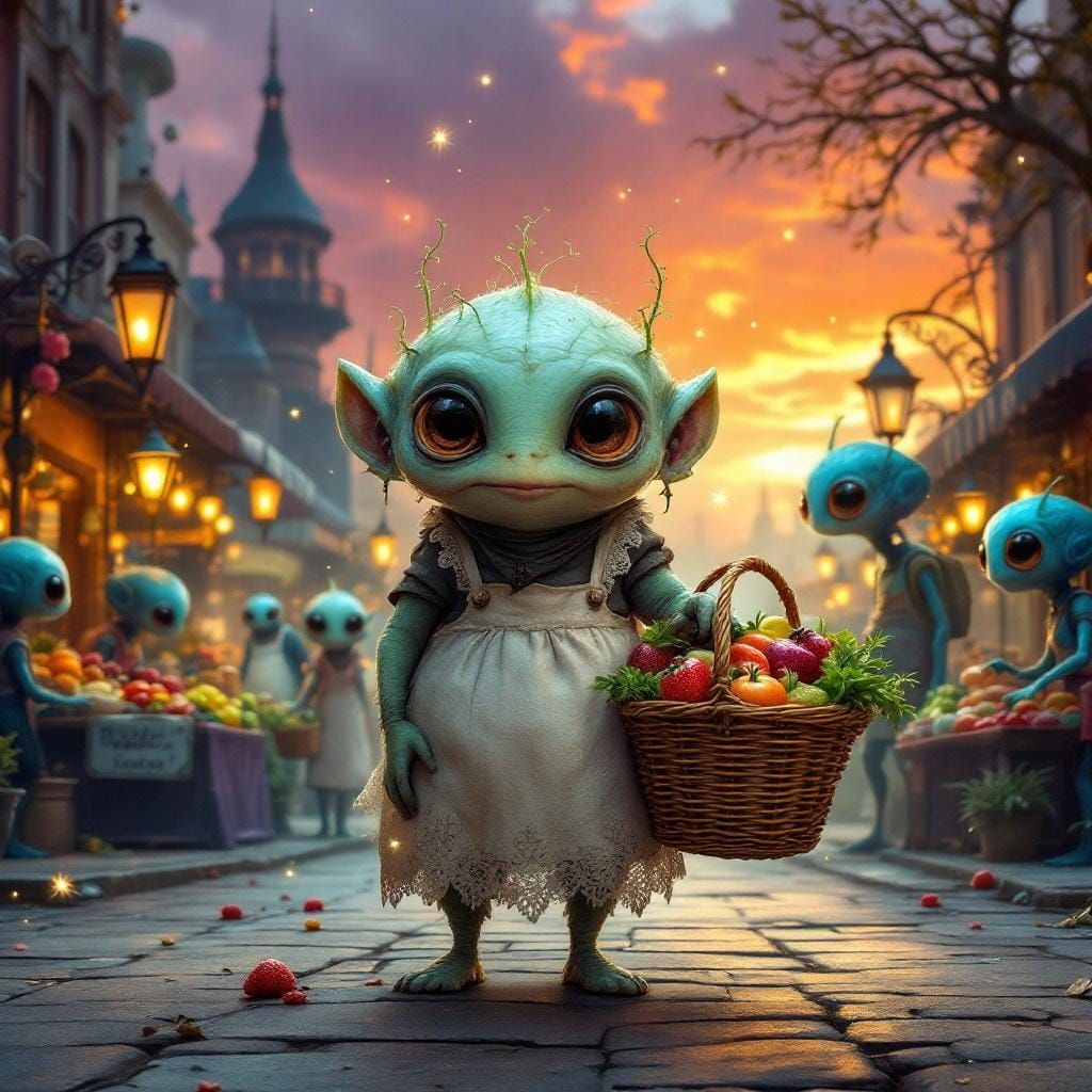 Victorian Alien Market at Sunset