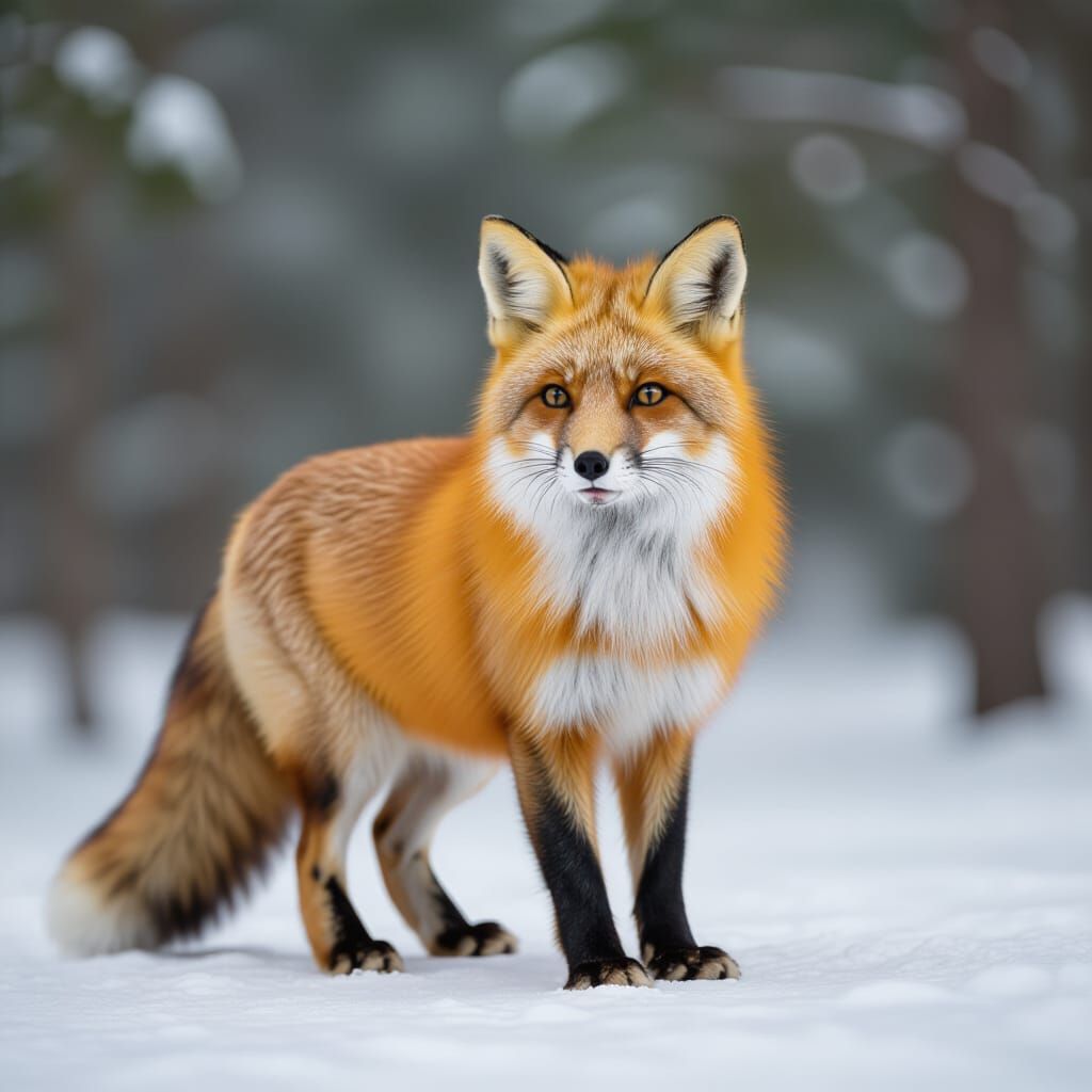 American Red Fox in Forest Habitat