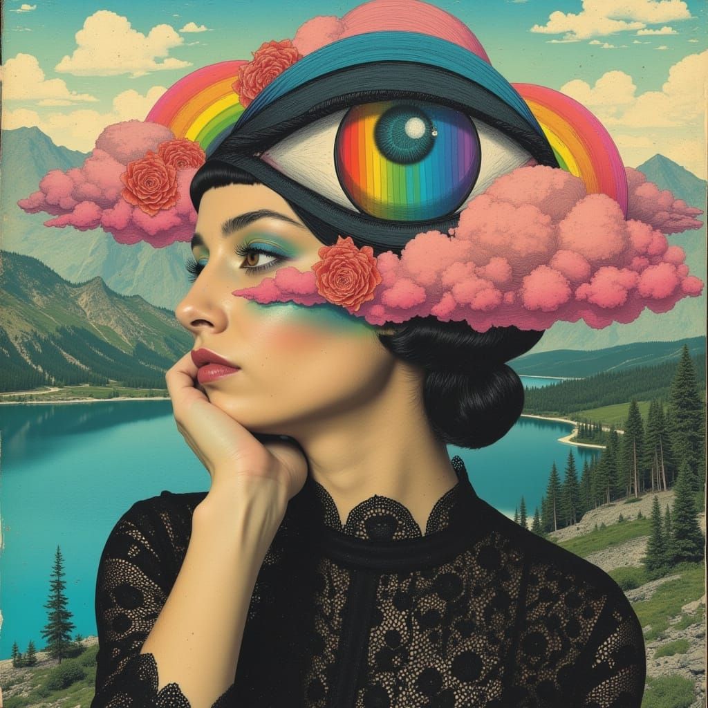 Thoughtful Eyed Surreal Woman