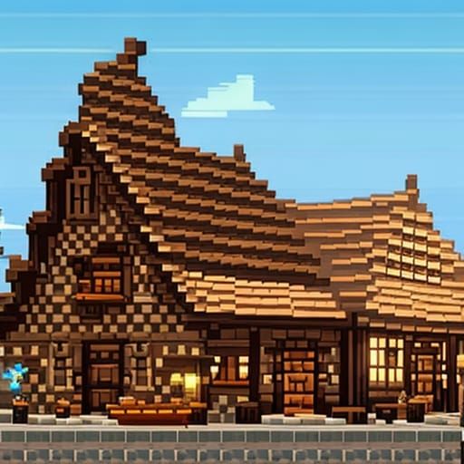 Medieval Tavern: 8-bit Pixel Art Scene