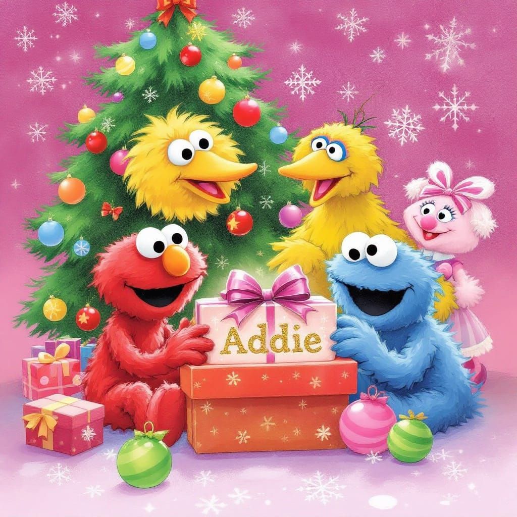 Elmo and Friends Celebrate Christmas: Storybook Illustration