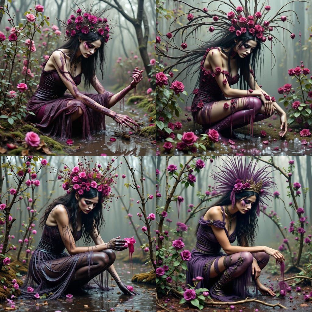 Queen of Grief in Puddle of Red Ice