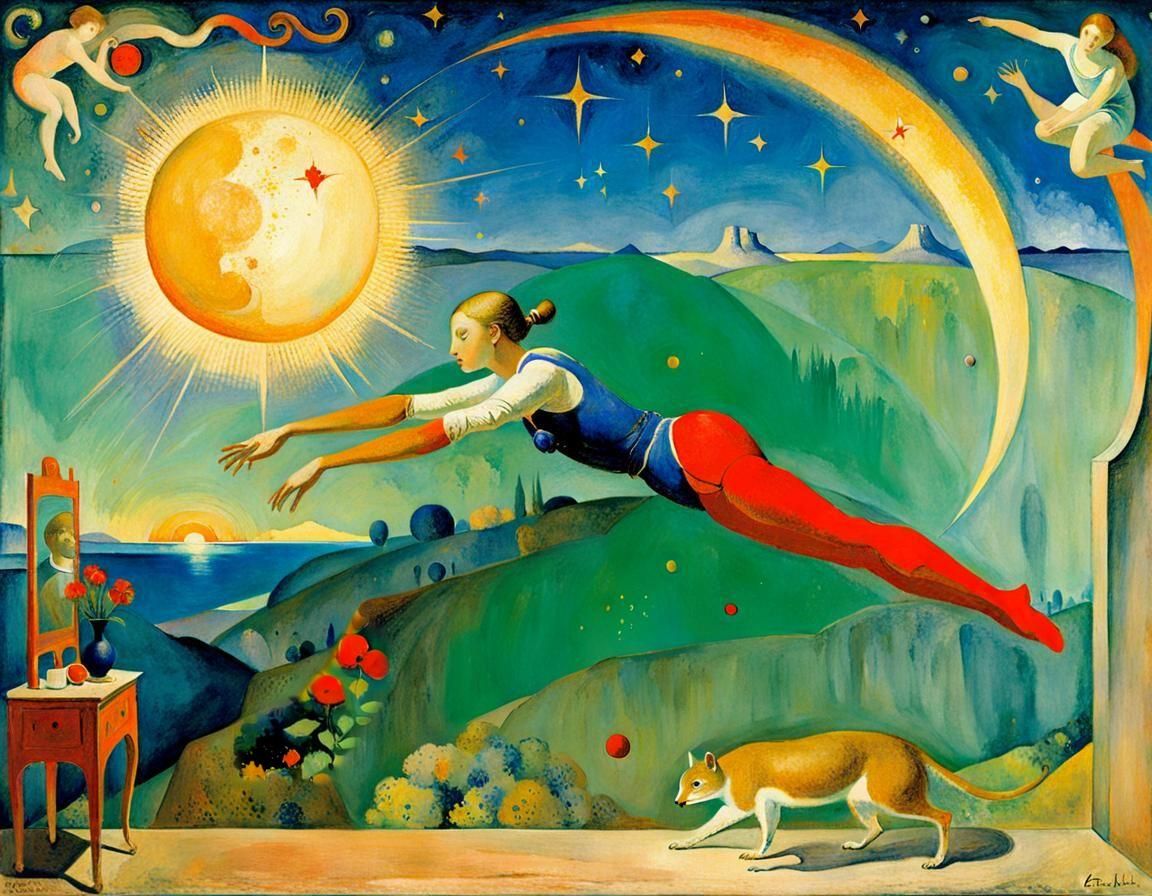 Mountain Bushes in Impressionist Style