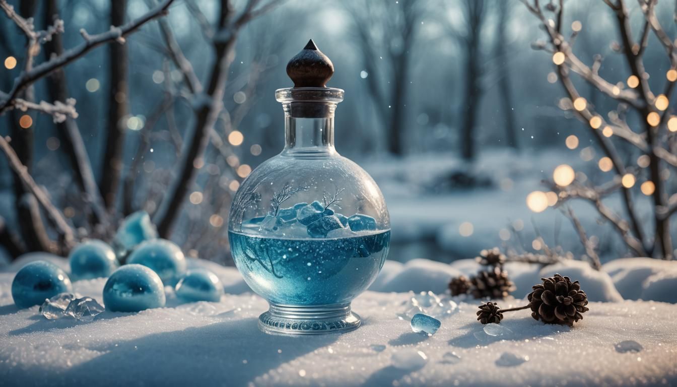 Icy Blue Magic Potion on Ice Altar