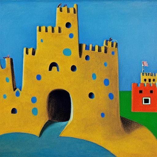 Sandcastle Symbol Inspired by Miró and Dix