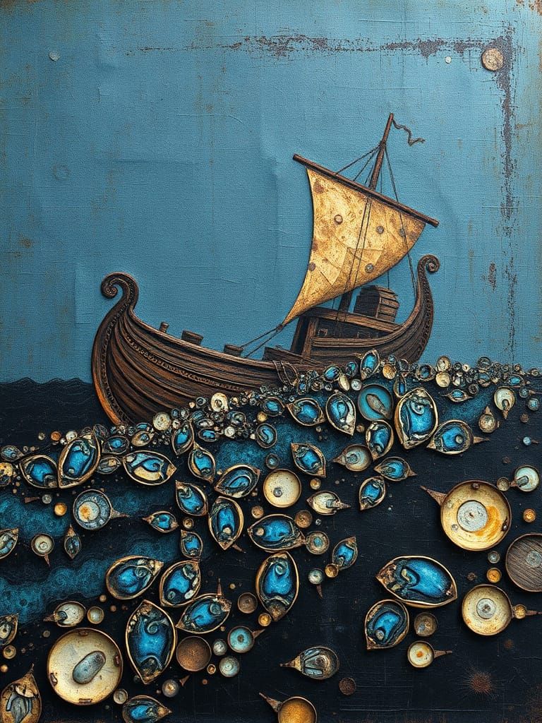 Abstract Shipwreck in Surreal Decay