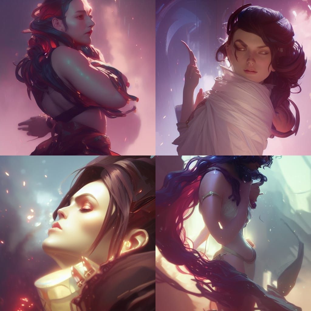 Vi and Caitlyn Kissing: Hyperdetailed Digital Portrait