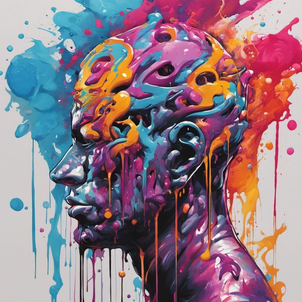 Graffiti Art: Mind with P Logo in Street Style