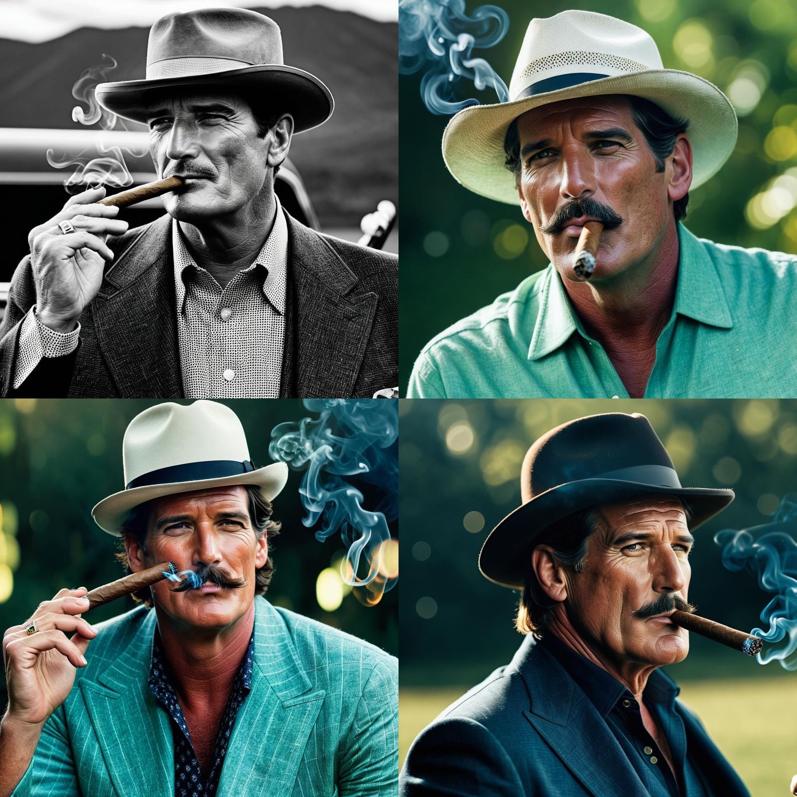 Distinguished gentleman smoking a cigar