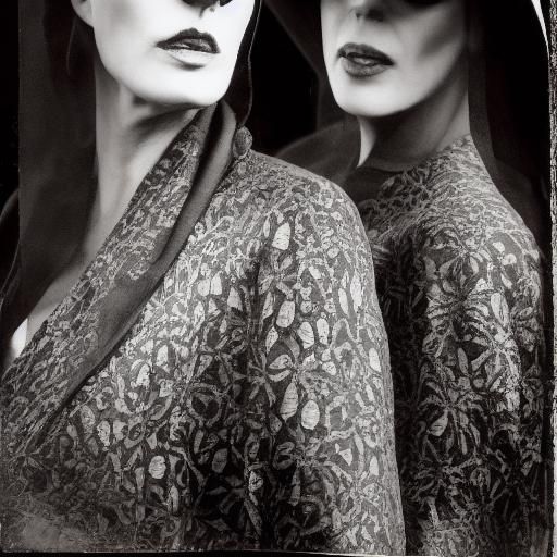 Consoling Embrace in Dim Light: Mixed Media Concept Art