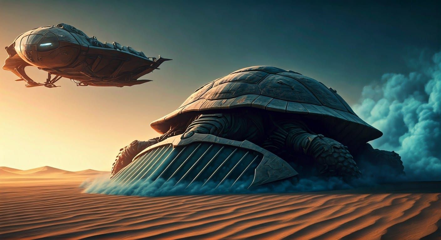 Arrakis Spice Harvester in a Dune-Inspired Sci-Fi Scene
