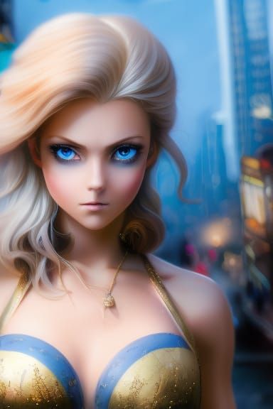 Anime Blonde Coquette Portrait in Studio Ghibli Style