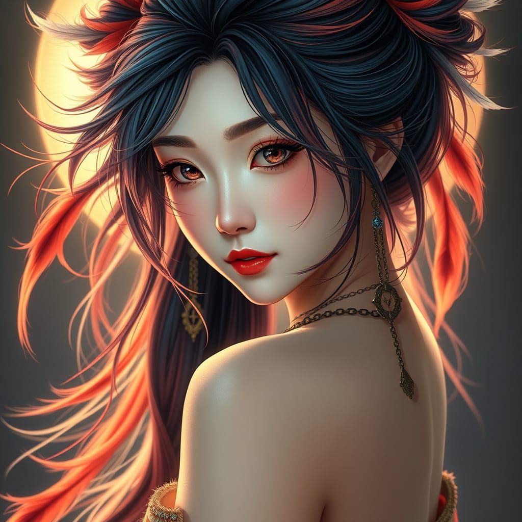 Ethereal Chinese Beauty in Classical Realism Style