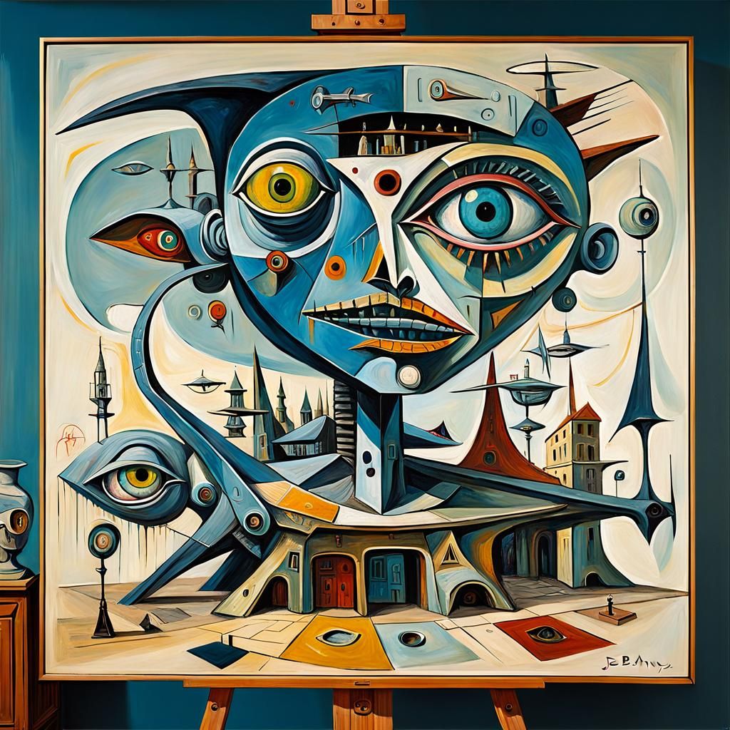 Cyberpunk Fae Folk Inspired by Picasso's Guernica