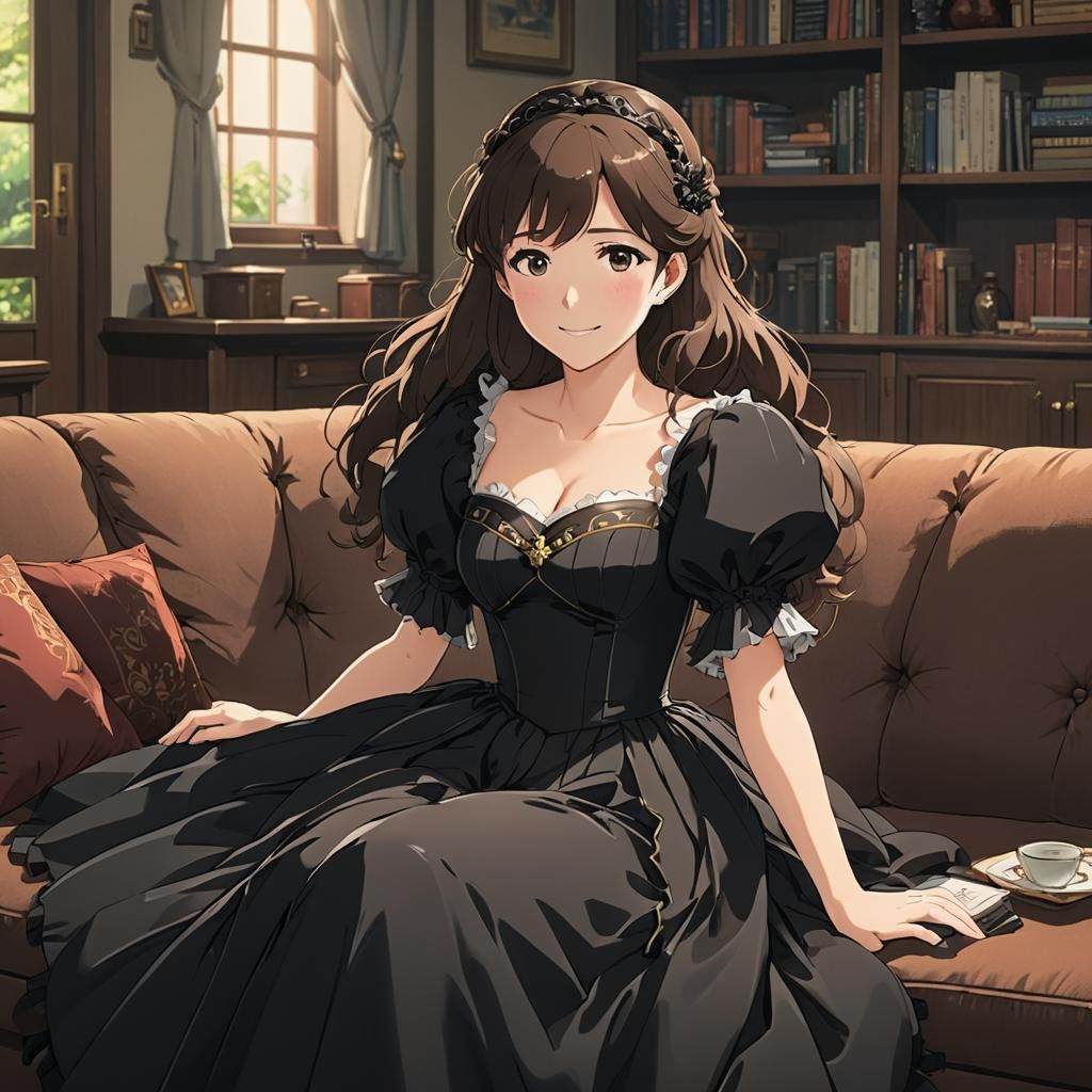 Anime Girl in Princess Dress, Ghibli Style