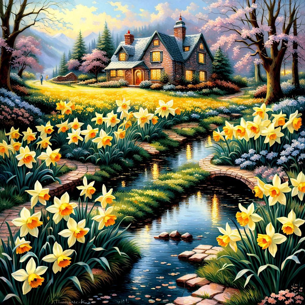 Daffodils in Light: A Luminist Spring Scene