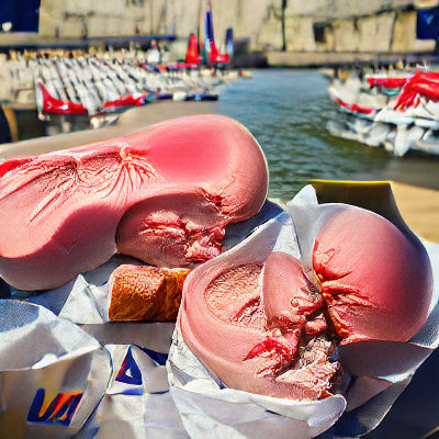 Strawberry Ice Cream Melts in French Sun