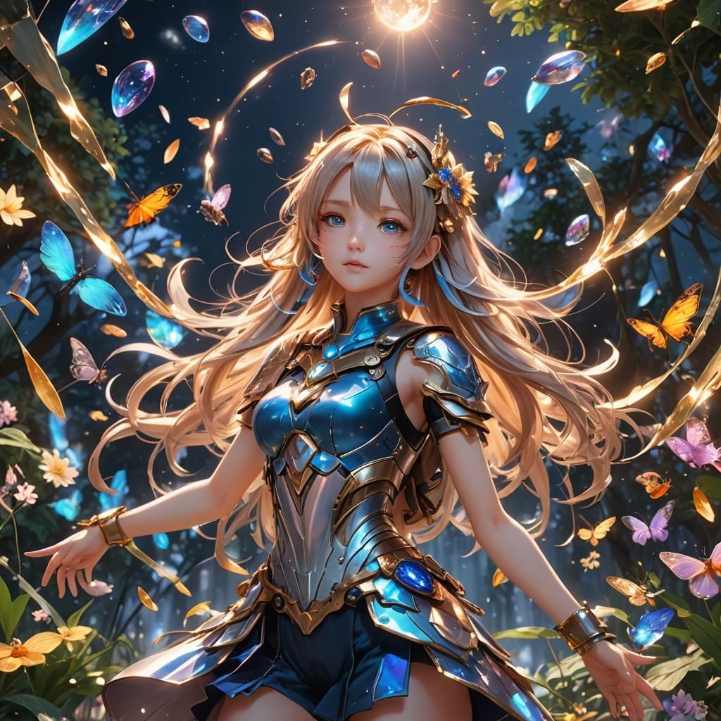 Summer is here this means, Lightingbugs! By artist "anime", 3d anime art, inspired by WLOP, Artstation, #genshinimpact p...