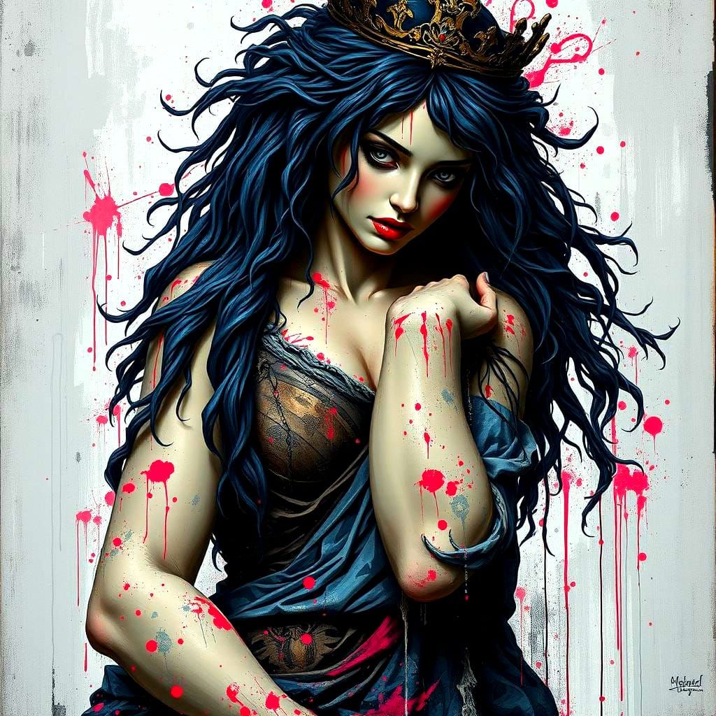 Michelangelo Style Graffiti Art: Bellissima Maleficent