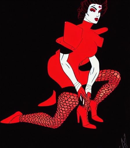 Lace Armor in Patrick Nagel Style