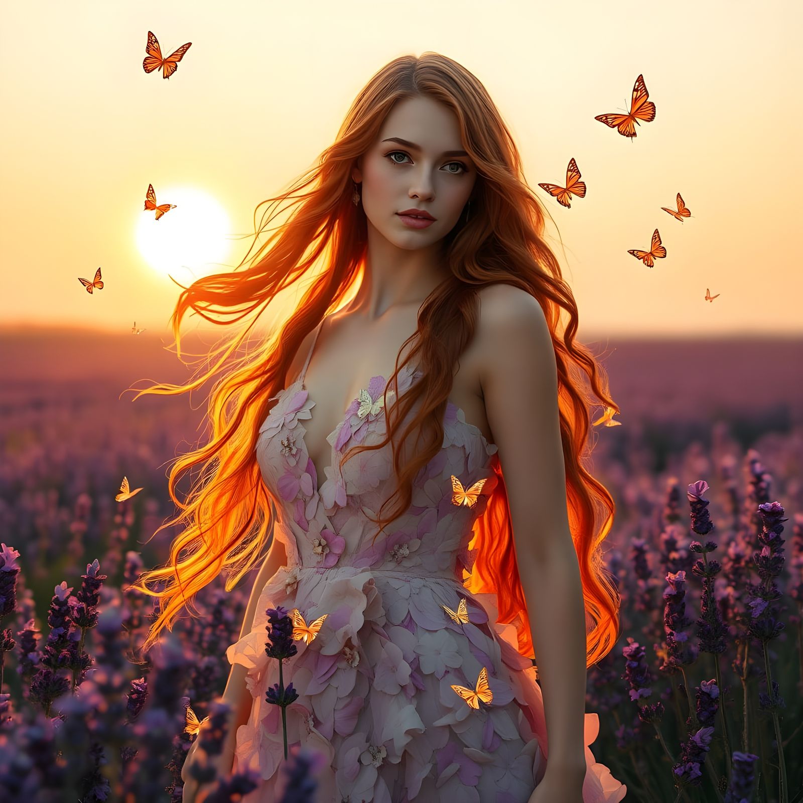 Whimsical Fairytale Goddess in Lavender Fields