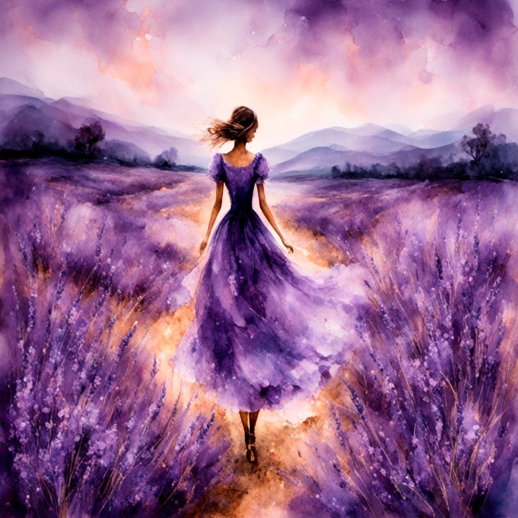 Lavender Dream: Woman in a Lavender Field
