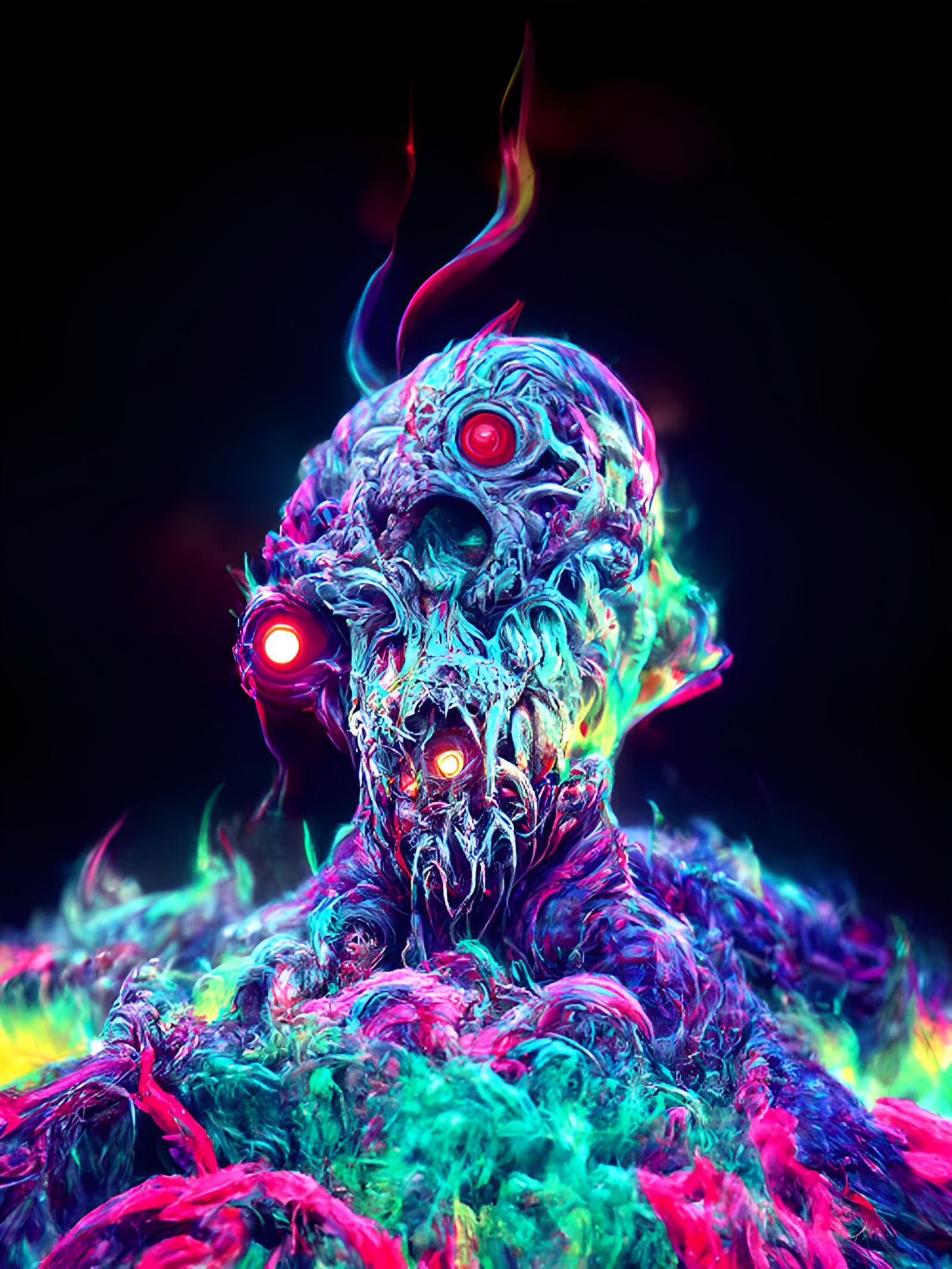 Psychedelic Hellscape Render in Sinister Style