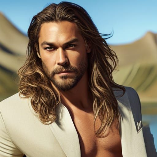 Portrait of a Person Resembling Jason Momoa