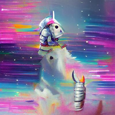 Unicorn Astronaut in Space