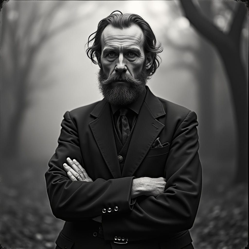 Dark Fantasy Landscape in Victorian Photography Style