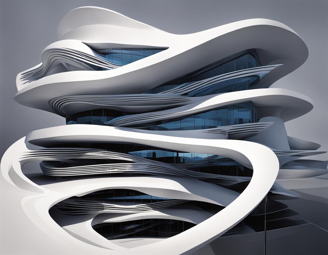 Futuristic Architecture in Zaha Hadid Style
