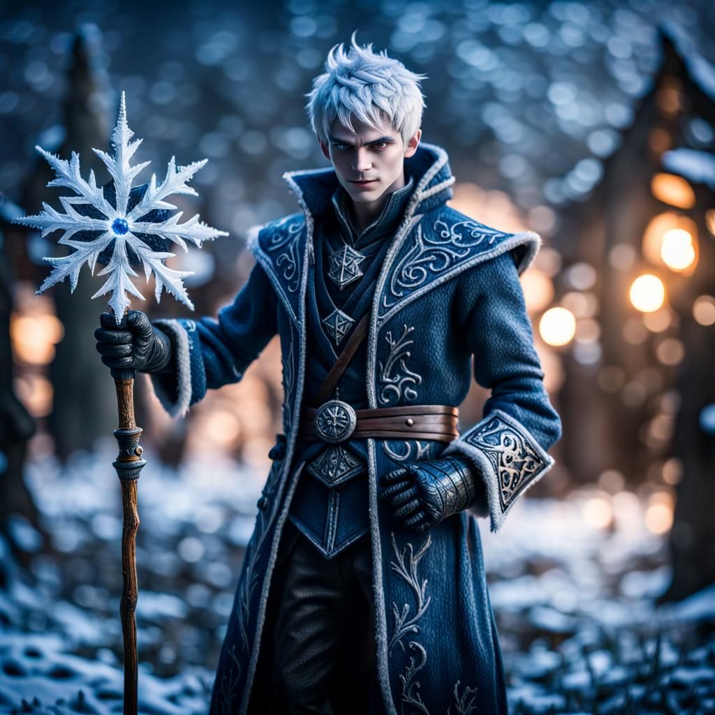Jack frost as a warlock. Epic cinematic brilliant stunning intricate meticulously detailed dramatic atmospheric enviro...