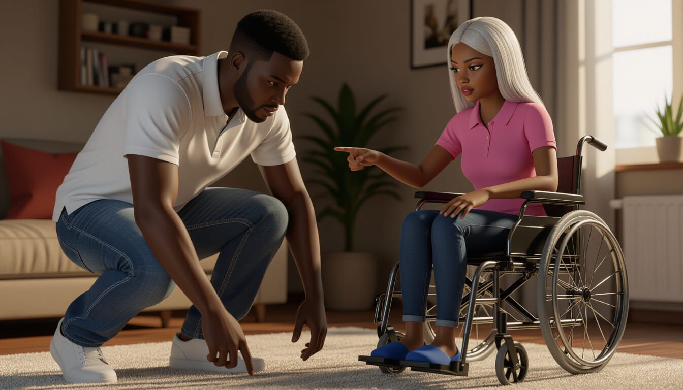 Hyperrealistic 3D Render of African Couple in Apartment