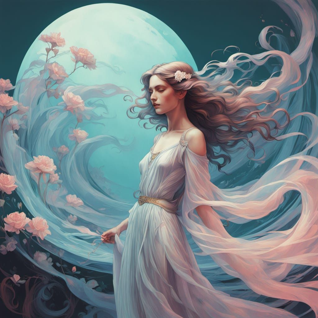 Ethereal Air Embodiment in Renaissance Style