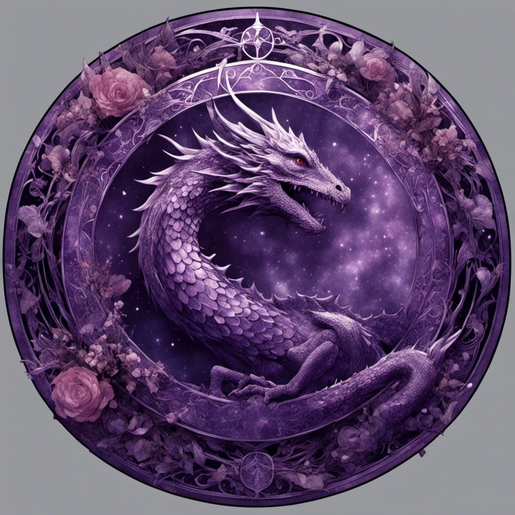 Purple Dragon Logo with Hyperreal Shimmer
