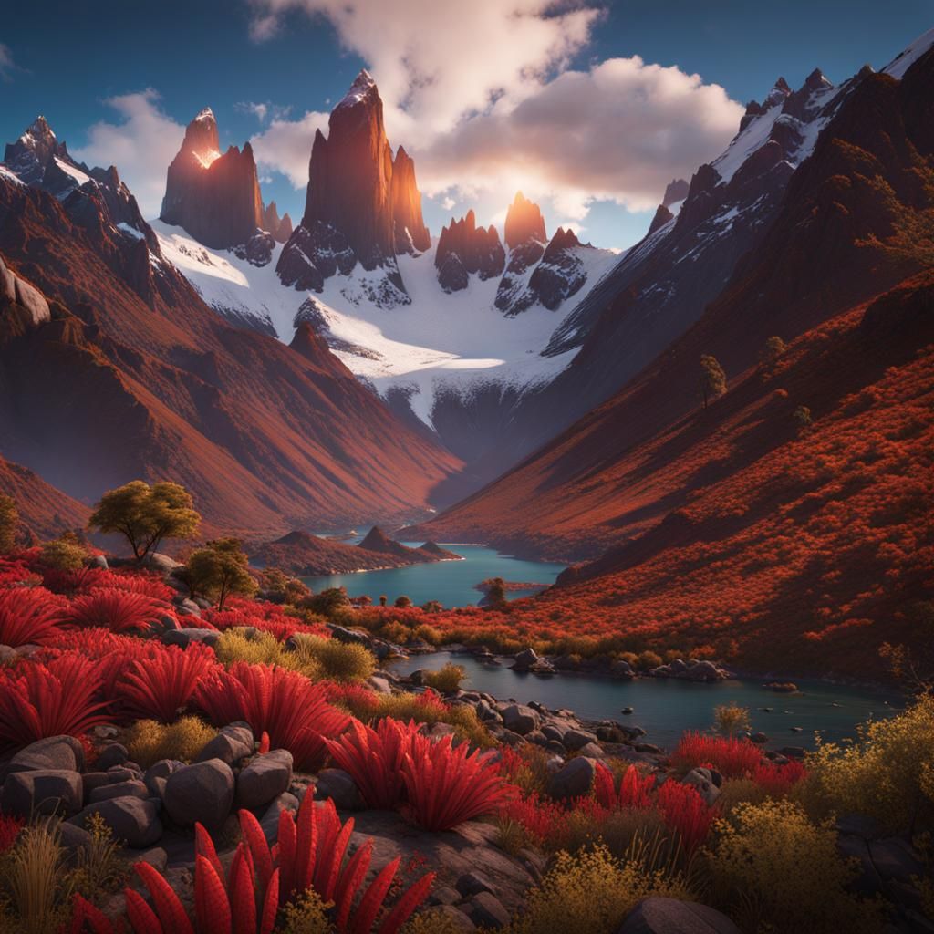 Fantastical Detailed Matte Painting of Chile