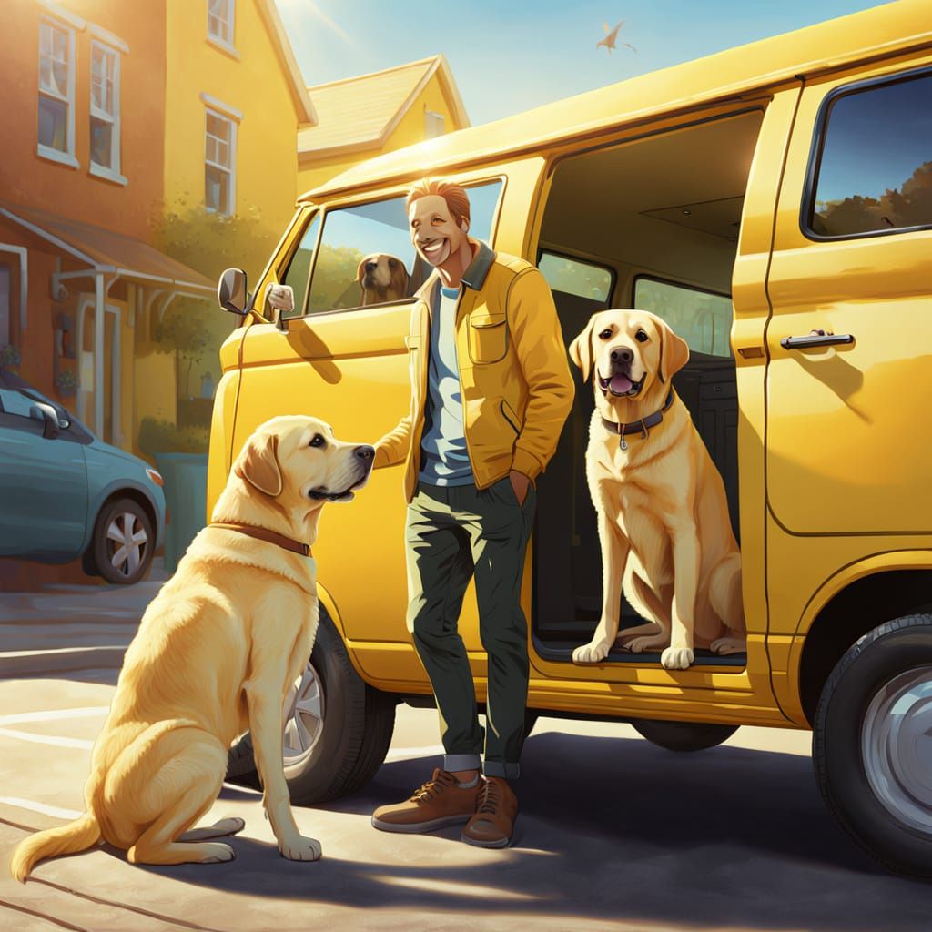 Man and Labrador by Yellow Van: Concept Art