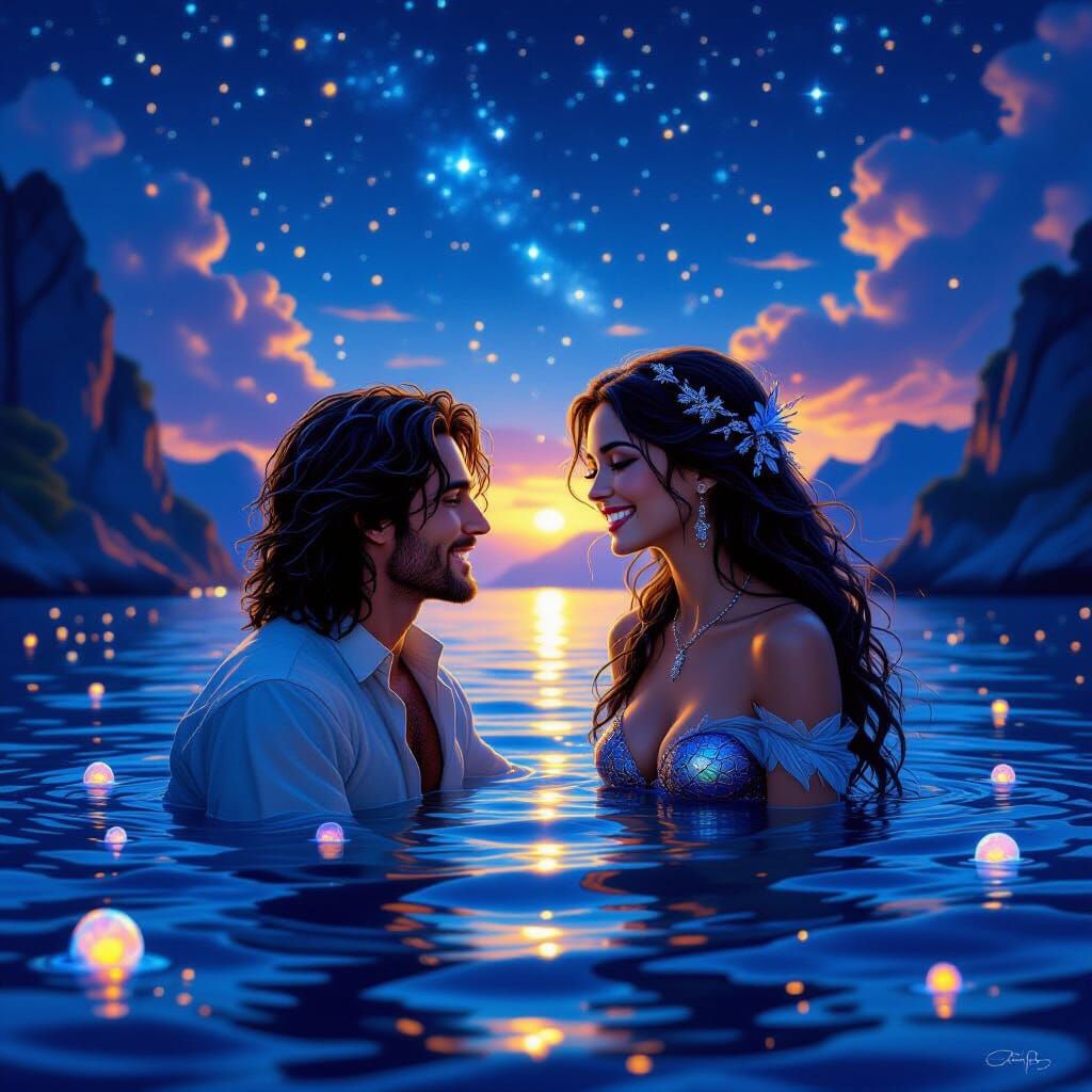 Mystical Mermaid Encounter in Bioluminescent Bay
