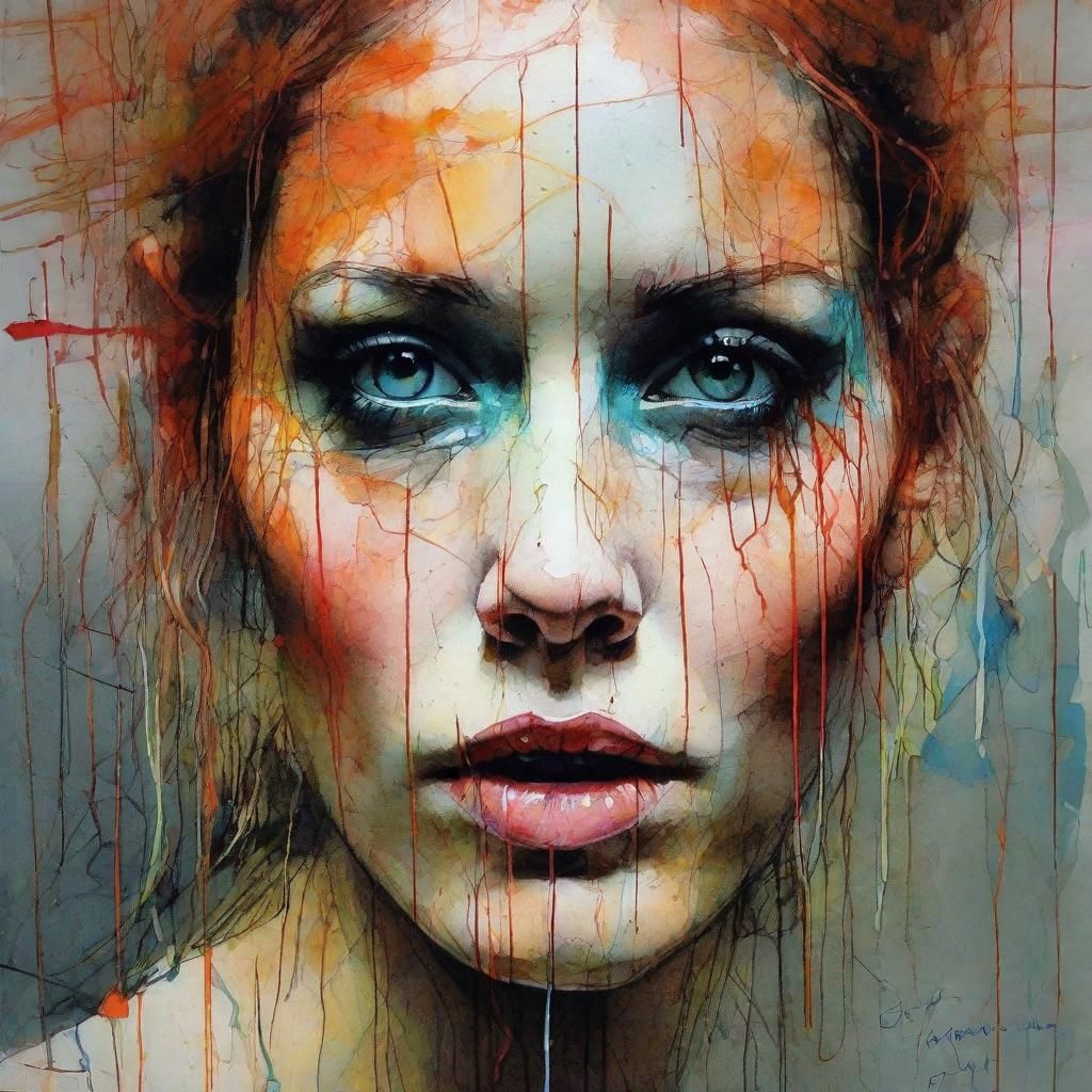 Shocked Faerie in Glowing Neon Horror Style