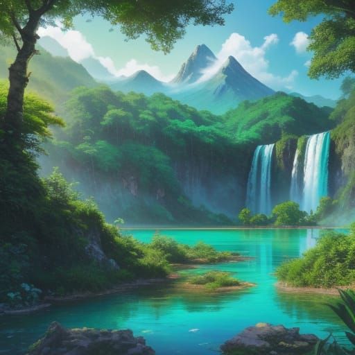 Vivid Emerald Lake and Majestic Mountains