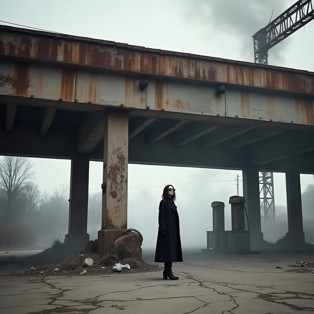 Gothic Beauty in Urban Decay, Cyberpunk Style