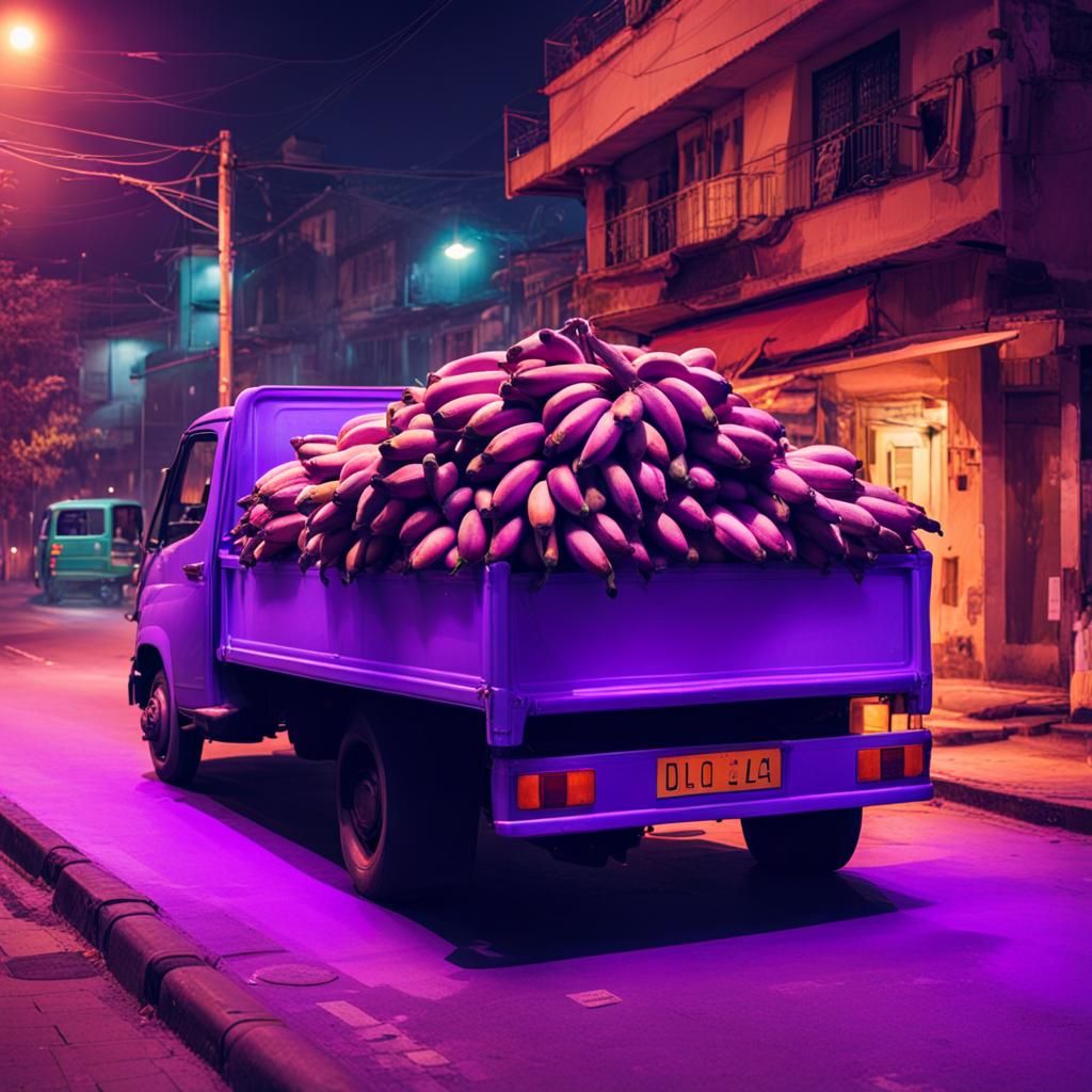 Purple banana truck