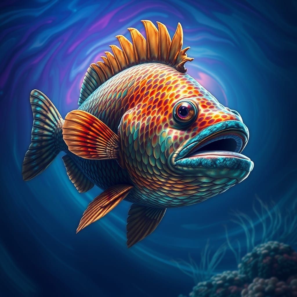 Iridescent Giant Grouper in Underwater Realm