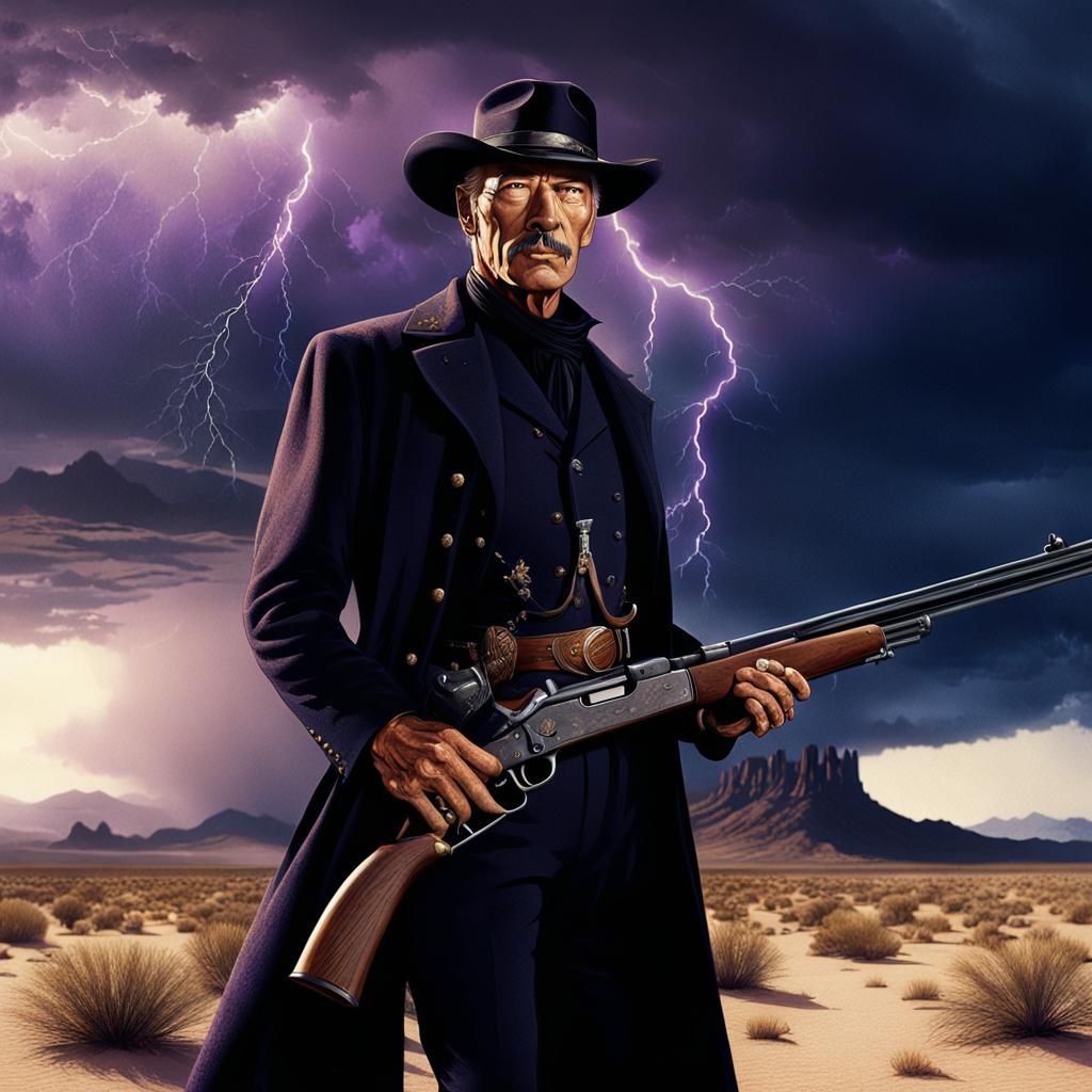 Lee Van Cleef in Western Fantasy Concept Art