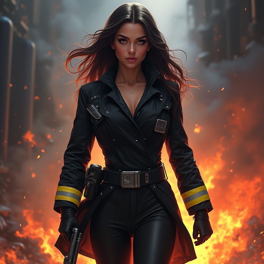 Sleek Heroine Embodies Firefighter Locksmith Spirit in Dazzl...
