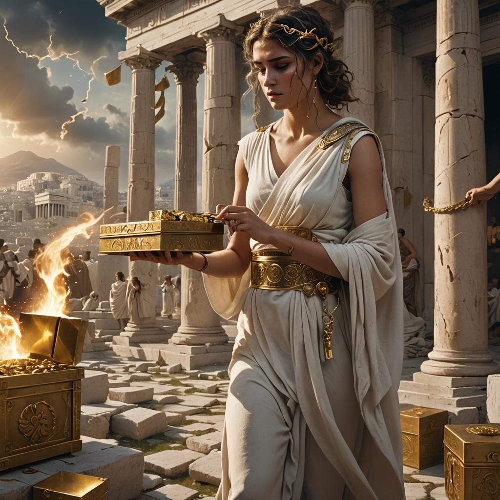 Greek Girl Unleashes Chaos from Golden Box