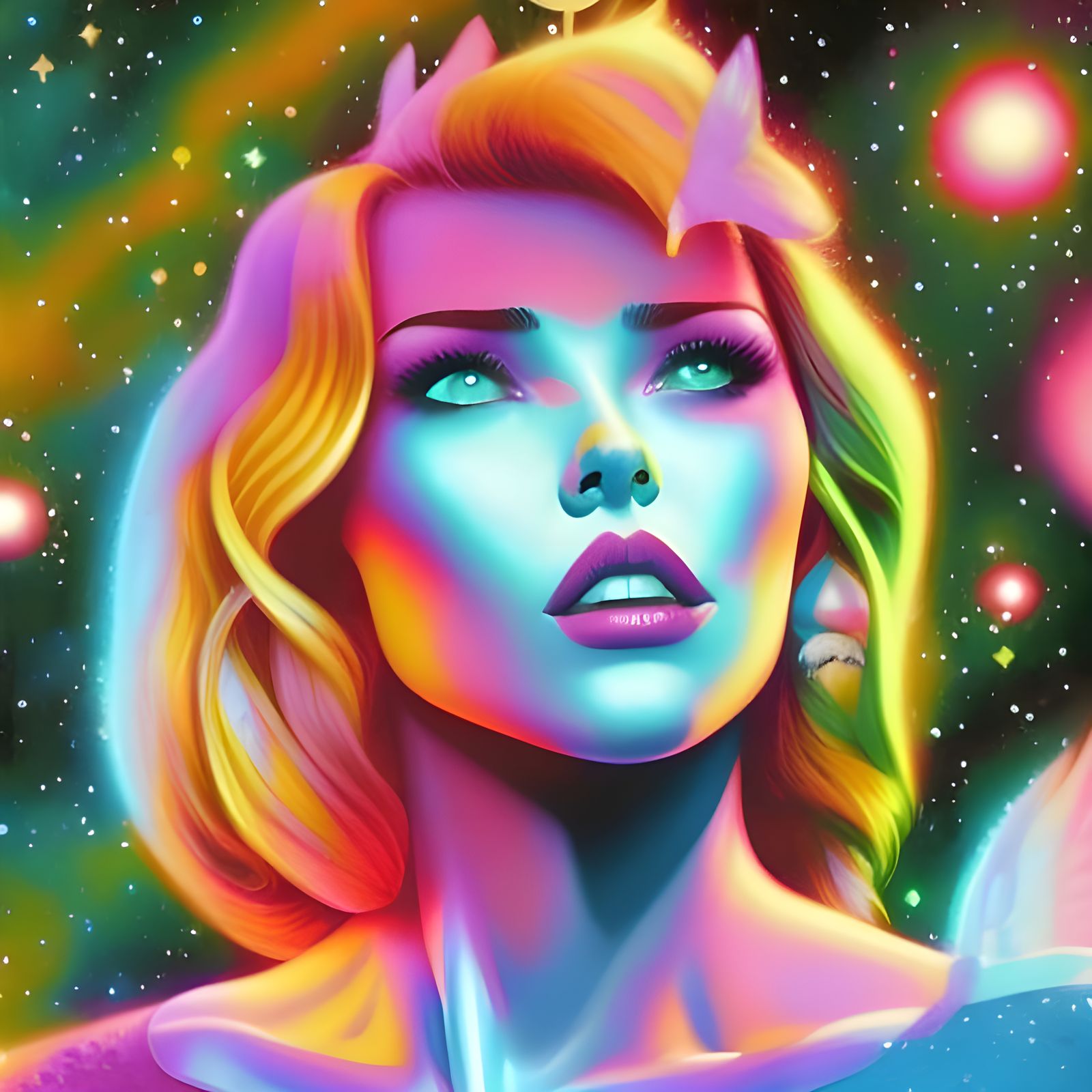 Cute Girl in Comic Book Art Style